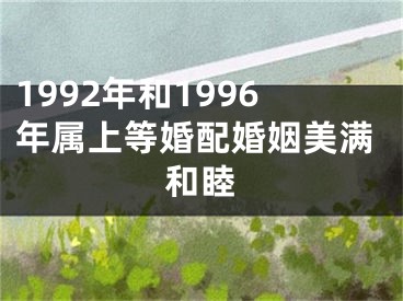 1992年和1996年属上等婚配婚姻美满和睦