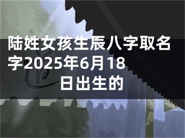 陆姓女孩生辰八字取名字2025年6月18日出生的