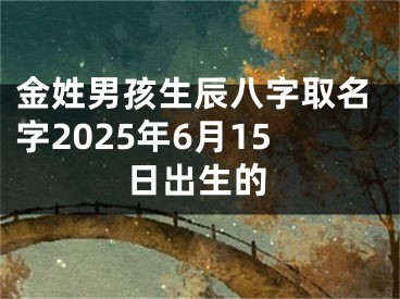 金姓男孩生辰八字取名字2025年6月15日出生的
