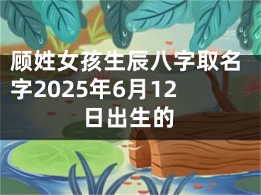 顾姓女孩生辰八字取名字2025年6月12日出生的
