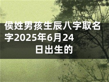 侯姓男孩生辰八字取名字2025年6月24日出生的