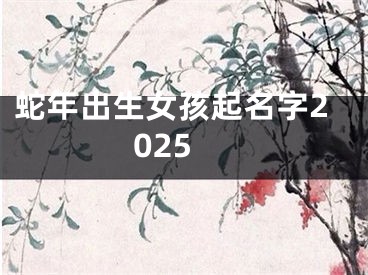 蛇年出生女孩起名字2025