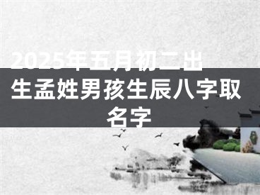 2025年五月初二出生孟姓男孩生辰八字取名字