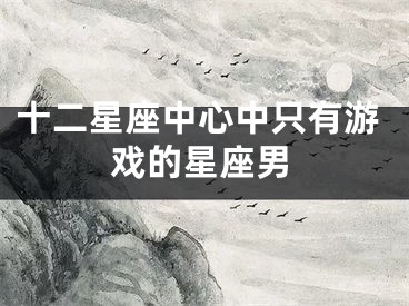 十二星座中心中只有游戏的星座男
