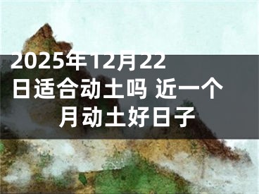 2025年12月22日适合动土吗 近一个月动土好日子