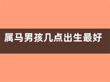 属马男孩几点出生最好