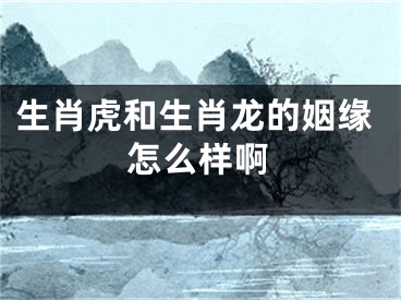 生肖虎和生肖龙的姻缘怎么样啊