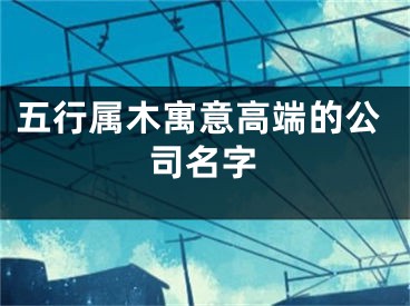 五行属木寓意高端的公司名字