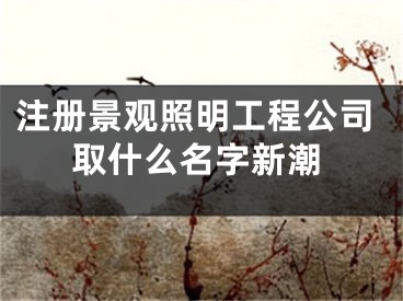 注册景观照明工程公司取什么名字新潮
