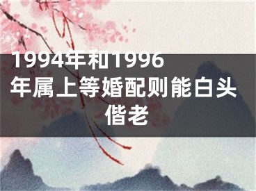 1994年和1996年属上等婚配则能白头偕老