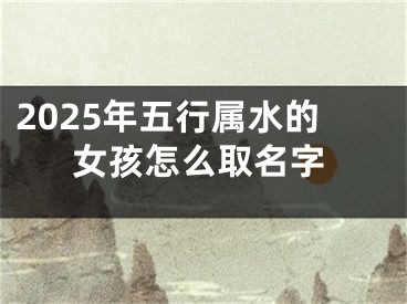 2025年五行属水的女孩怎么取名字