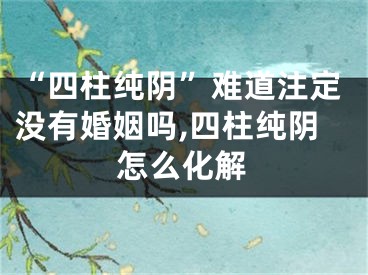 “四柱纯阴”难道注定没有婚姻吗,四柱纯阴怎么化解