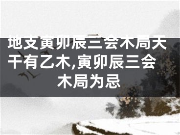 地支寅卯辰三会木局天干有乙木,寅卯辰三会木局为忌