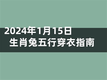 2024年1月15日生肖兔五行穿衣指南