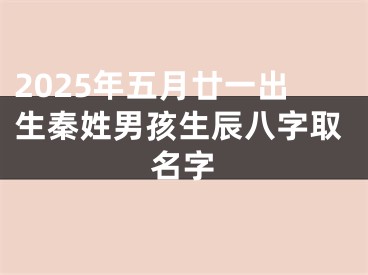 2025年五月廿一出生秦姓男孩生辰八字取名字