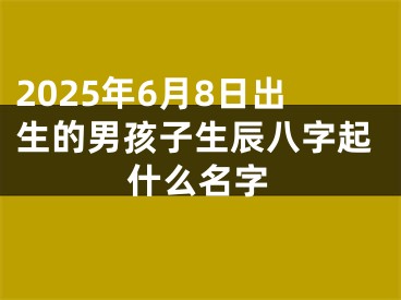 2025年6月8日出生的男孩子生辰八字起什么名字