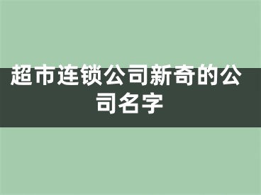 超市连锁公司新奇的公司名字