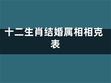 十二生肖结婚属相相克表