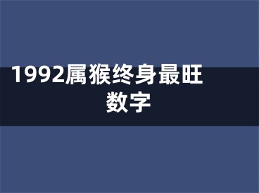 1992属猴终身最旺数字