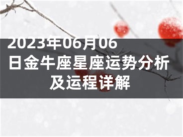 2023年06月06日金牛座星座运势分析及运程详解