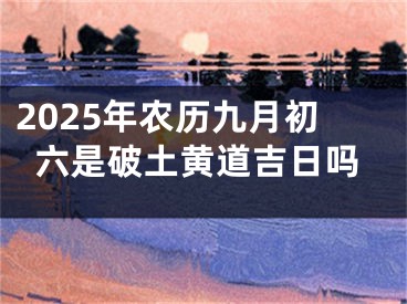 2025年农历九月初六是破土黄道吉日吗