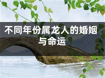 不同年份属龙人的婚姻与命运