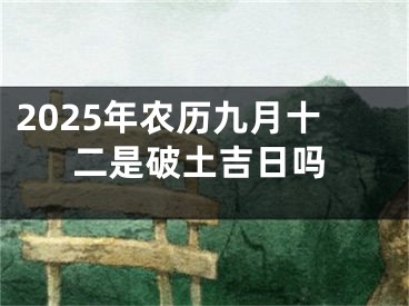2025年农历九月十二是破土吉日吗