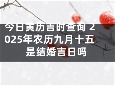 今日黄历吉时查询 2025年农历九月十五是结婚吉日吗