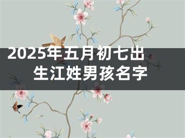 2025年五月初七出生江姓男孩名字