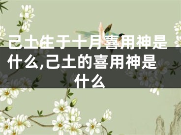 己土生于十月喜用神是什么,己土的喜用神是什么