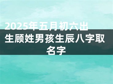 2025年五月初六出生顾姓男孩生辰八字取名字