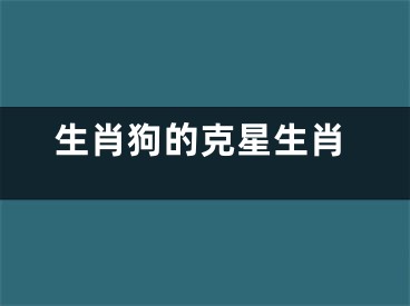 生肖狗的克星生肖