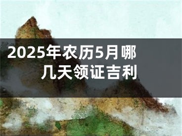 2025年农历5月哪几天领证吉利