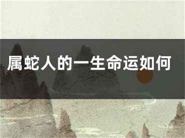 属蛇人的一生命运如何