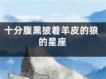十分腹黑披着羊皮的狼的星座