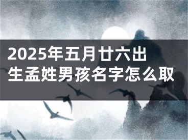 2025年五月廿六出生孟姓男孩名字怎么取