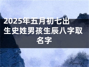 2025年五月初七出生史姓男孩生辰八字取名字