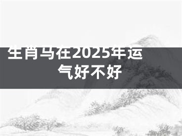 生肖马在2025年运气好不好