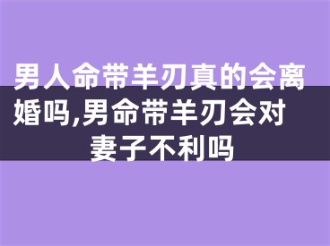男人命带羊刃真的会离婚吗,男命带羊刃会对妻子不利吗