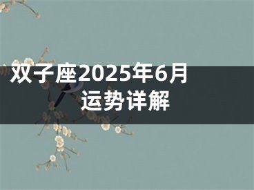 双子座2025年6月运势详解