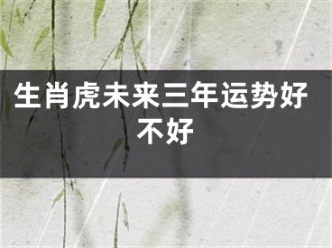 生肖虎未来三年运势好不好