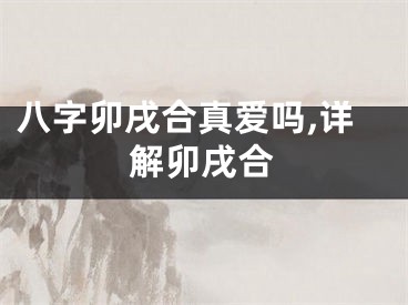 八字卯戌合真爱吗,详解卯戌合