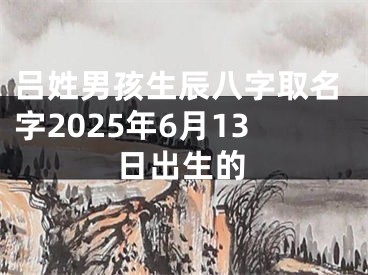 吕姓男孩生辰八字取名字2025年6月13日出生的