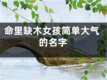 命里缺木女孩简单大气的名字
