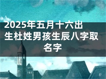 2025年五月十六出生杜姓男孩生辰八字取名字
