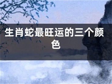 生肖蛇最旺运的三个颜色