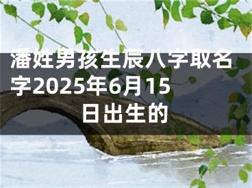 潘姓男孩生辰八字取名字2025年6月15日出生的