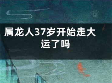 属龙人37岁开始走大运了吗