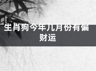 生肖狗今年几月份有偏财运