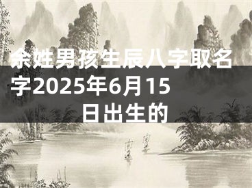 余姓男孩生辰八字取名字2025年6月15日出生的